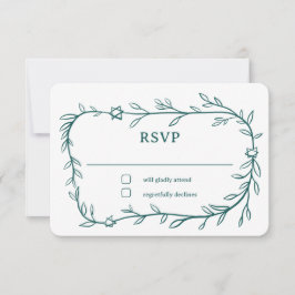 De botanische ster van David Bar Bat Mitswa RSVP Kaartje