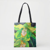 De botanische waterverf van de Groene Orchidee Tote Bag (Voorkant)