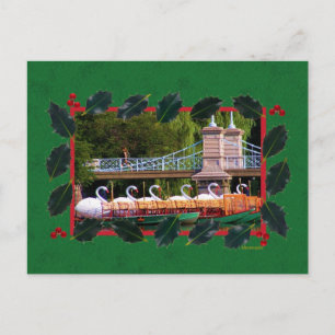 De Boten van de Zwaan van Boston voor het Vakantie Feestdagenkaart