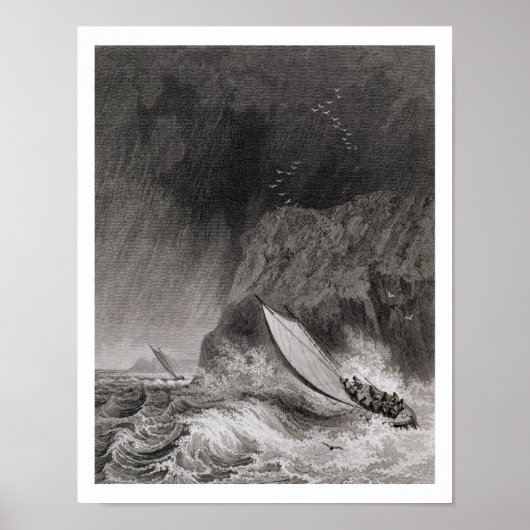 De boten van Walden Island in een sneeuwruim storm Poster (Voorkant)