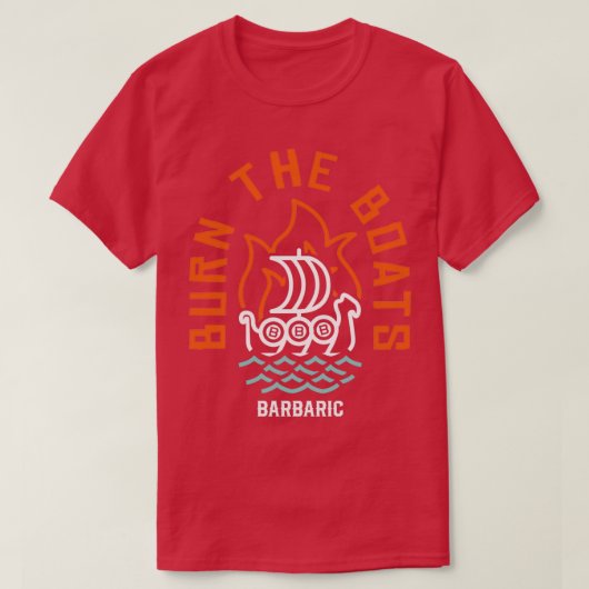 De boten verbranden t-shirt (Design voorkant)