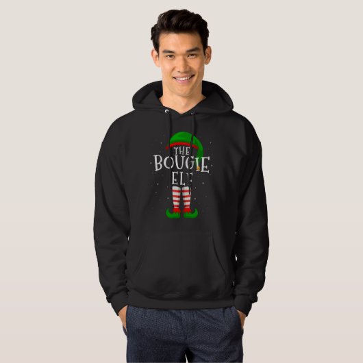 De Bougie Elf Funny Matching Familie Kerstmis Gif Hoodie (Voorkant volledig)