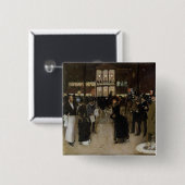 De Boulevard bij nacht Vierkante Button 5,1 Cm (Voorkant /achterkant)