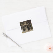 De Boulevard bij nacht Vierkante Sticker (Envelop)