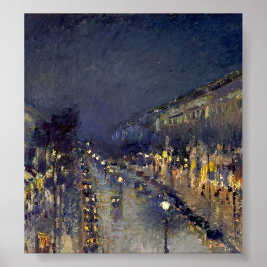 De Boulevard Montmartre bij nacht Poster (Voorkant)