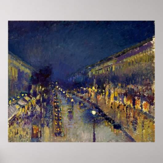 De Boulevard Montmartre bij nacht Poster (Voorkant)