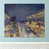De Boulevard Montmartre in Night Pissarro Canvas Afdruk (Insitu (Houten vloer))