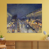 De Boulevard Montmartre in Night Pissarro Canvas Afdruk (Insitu (Woonkamer))