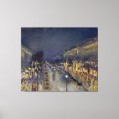De Boulevard Montmartre in Night Pissarro Canvas Afdruk (Voorkant)