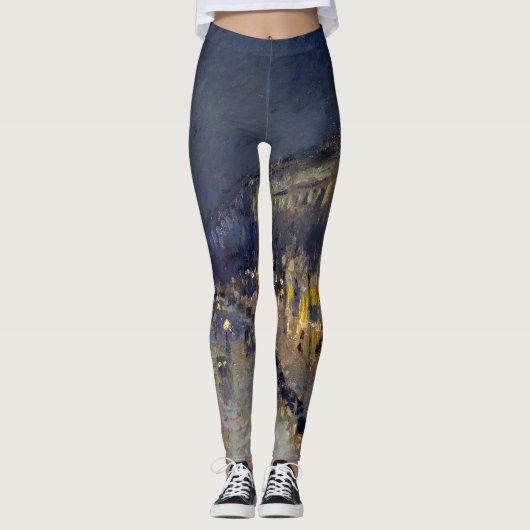 De Boulevard Montmartre in Night Pissarro Leggings (Voorkant)