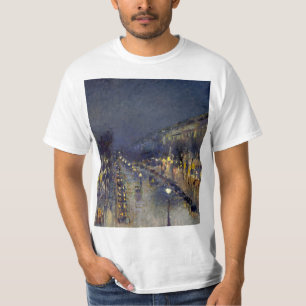 De Boulevard Montmartre in Night Pissarro T-shirt