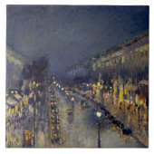De Boulevard Montmartre in Night Pissarro Tegeltje (Voorkant)