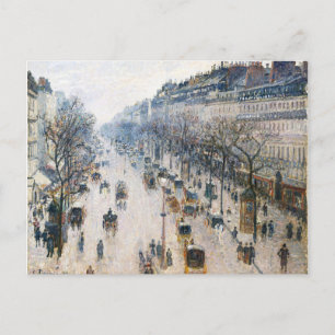 De Boulevard Montmartre op een winterochtend (1897 Briefkaart