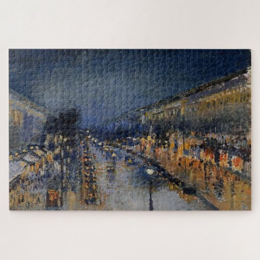 De Boulevard Montmartre 's Nachts – Pissarro Legpuzzel (Horizontaal)