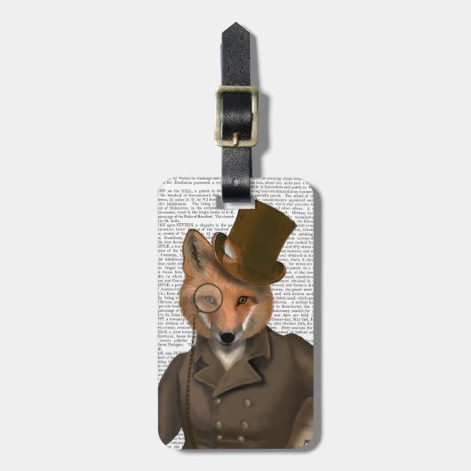 De Bounder Fox Print Bagagelabel (Voorkant verticaal)
