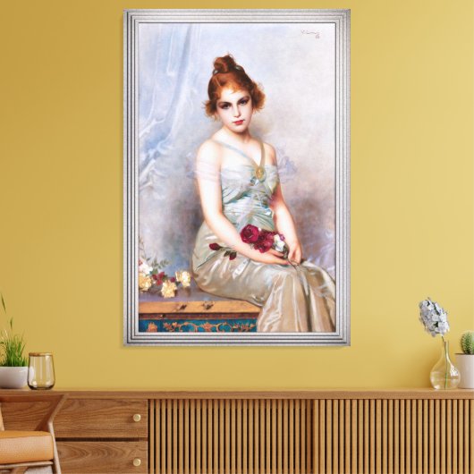 De Bouquet van Vittorio Matteo Corcos Canvas Afdruk (Insitu (Woonkamer))