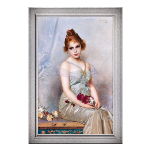De Bouquet van Vittorio Matteo Corcos Foto Afdruk (Voorkant)