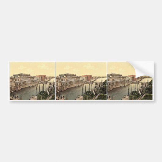 De bourse en de haven, Konigsberg, Oost-Pruisen, G Bumpersticker (Voorkant)