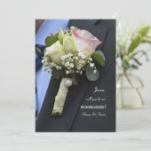 De Boutonniere Bruidsjonker Verzoekkaart Kaart (Staand voorkant)