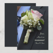 De Boutonniere Vriend van de Bruidegom Verzoekkaar Kaart (Voorkant / Achterkant)