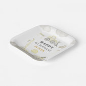 De bouw Leuke Bouw Kinder 1e Verjaardagsfeestje Papieren Bordje (Gebogen)