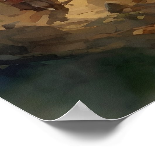 De bouw van de ark van Noach Poster (Hoek)