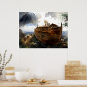De bouw van de ark van Noach Poster (Keuken)