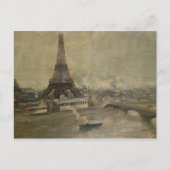 De bouw van de Eiffeltoren Briefkaart (Voorkant)