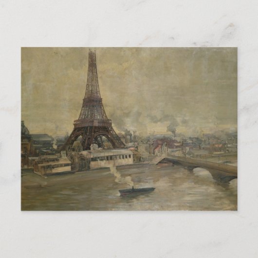 De bouw van de Eiffeltoren Briefkaart (Voorkant)
