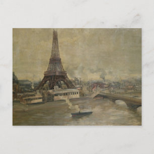 De bouw van de Eiffeltoren Briefkaart