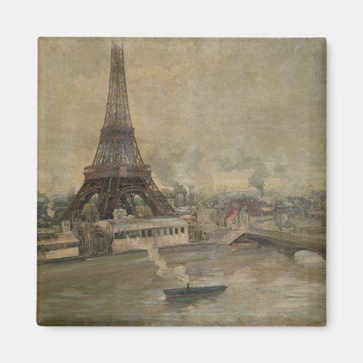 De bouw van de Eiffeltoren Magneet (Voorkant)