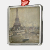 De bouw van de Eiffeltoren Metalen Ornament (Links)