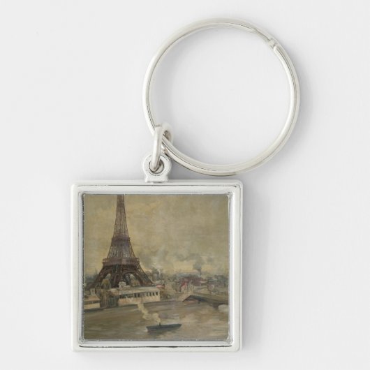 De bouw van de Eiffeltoren Sleutelhanger (Voorkant)