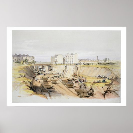 De bouw van de resterende muur nabij Park Street,  Poster (Voorkant)