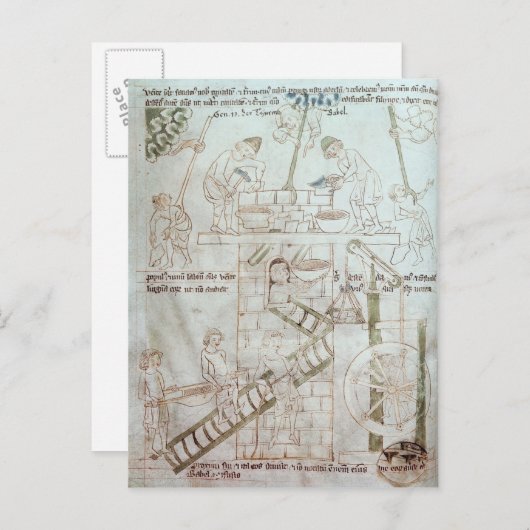 De bouw van de toren van Babel Briefkaart (Voorkant / Achterkant)