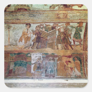 De bouw van de toren van Babel Vierkante Sticker