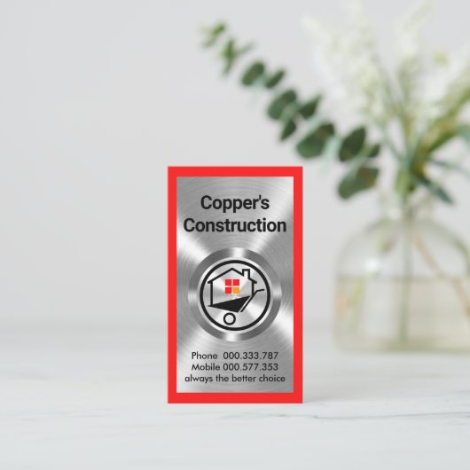 De bouw van de zilvermetaalwerken visitekaartje (Staand voorkant)