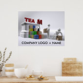 De bouw van het team (klantgerichte) poster-Divers Poster (Keuken)