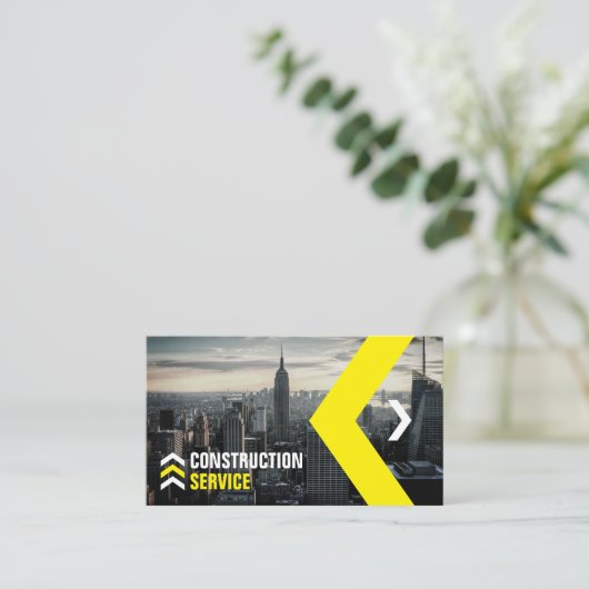 De bouwdienst, de huisbouw, makelaar visitekaartje (Staand voorkant)