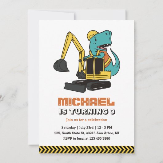 De Bouwer van de opgraver T-Rex van de opgraver Bo Kaart (Voorkant)