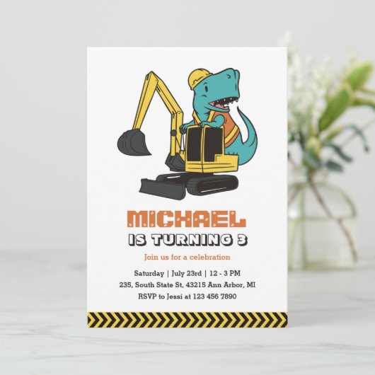 De Bouwer van de opgraver T-Rex van de opgraver Bo Kaart (Staand voorkant)