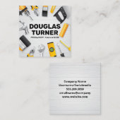 De bouwhulpmiddelen op Houten Lijst Vierkante Visitekaartje (Voorkant / Achterkant)