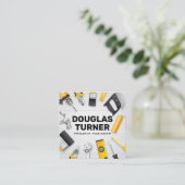 De bouwhulpmiddelen op Houten Lijst Vierkante Visitekaartje (Staand voorkant)