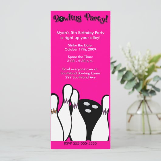 DE BOWLENDE PARTIJ KAN OM HET EVEN WELKE LEEFTIJD  KAART (Staand voorkant)