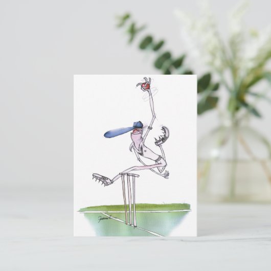 de bowler - cricket , tony fernandes briefkaart (Staand voorkant)