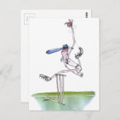 de bowler - cricket , tony fernandes briefkaart (Voorkant / Achterkant)