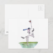 de bowler - cricket , tony fernandes briefkaart (Voorkant / Achterkant)