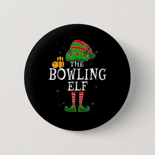 De Bowling Elf Group komt overeen met de kerstbal  Ronde Button 5,7 Cm (Voorkant)