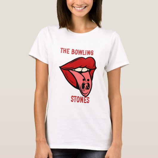 De bowling Stones Funny american Star Strike Bowl T-shirt (Voorkant)