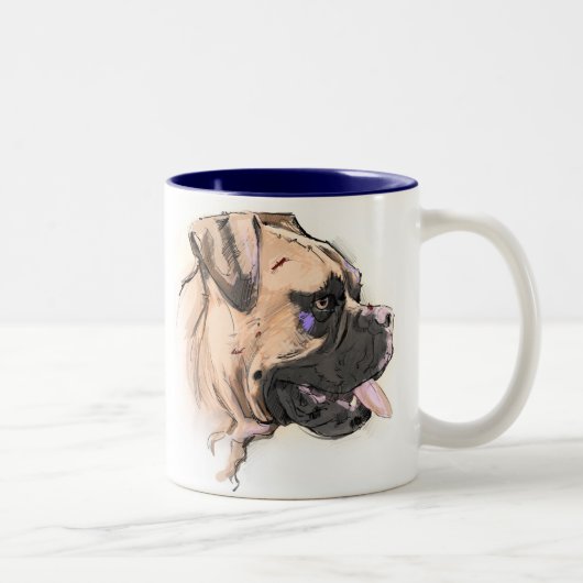 De Boxer-Mok Tweekleurige Koffiemok (Rechts)
